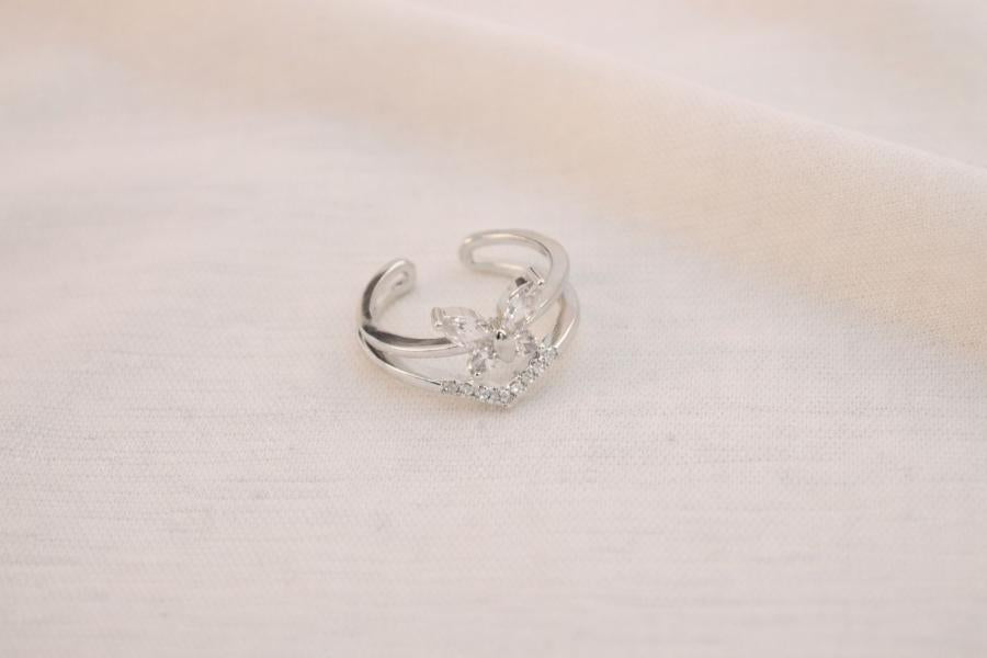 Anillo Doble Con Mariposa