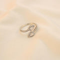 Anillo Doble Con Zirconias Plateado