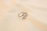 Anillo Doble Con Zirconias Plateado