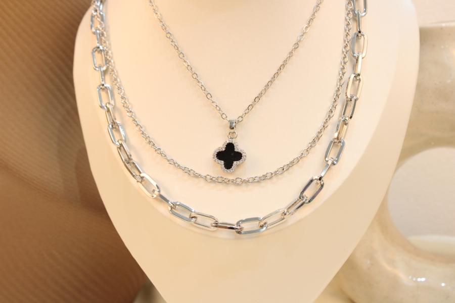Cadena Triple Dupe De Van Cleef Negro