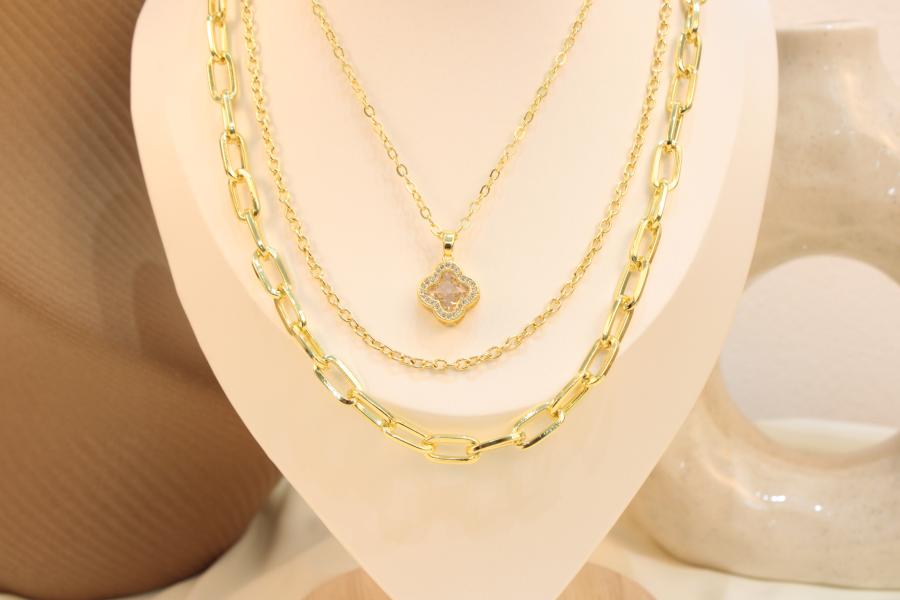 Cadena Triple Dupe De Van Cleef De Cristal