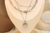 Cadena Triple De Concha Con Estrella De Zirconias