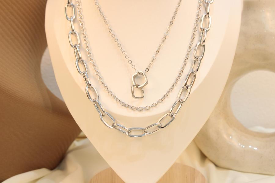Cadena Triple De Cuadro Entrelazado Con Zirconias
