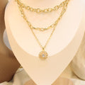 Cadena Triple Circular Con Zirconias