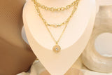 Cadena Triple Circular Con Zirconias