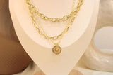 Cadena Triple Con Dije Circular De Zirconias