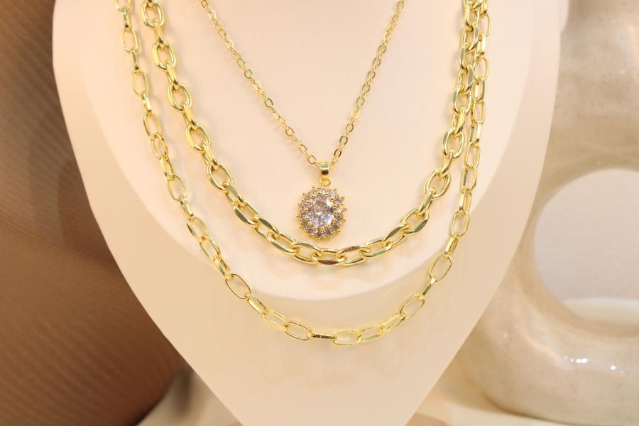 Cadena Triple De Zirconias