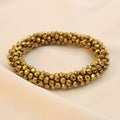 Pulsera Tejida Kumihimo Dorada