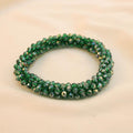 Pulsera Tejida Kumihimo Verde Tornasol 1