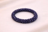 Pulsera Tejida Kumihimo Azul Metálico