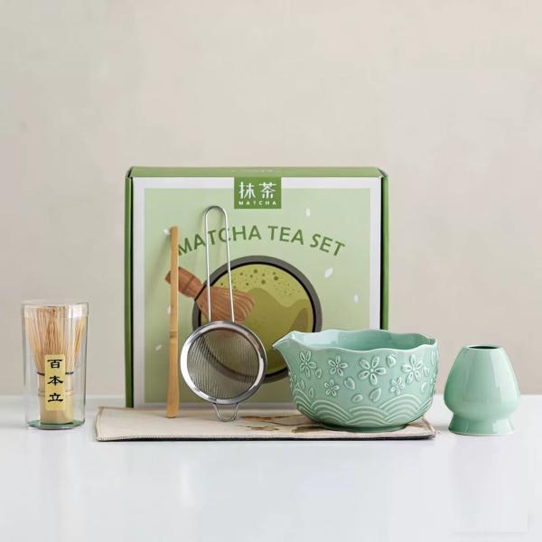 Set De Matcha Flores