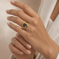 Anillo Acero Corazón Negro
