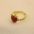 Anillo Fresa Con Brillantes