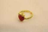 Anillo Fresa Con Brillantes