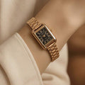 Reloj Vintage Dorado/Negro Rectangular