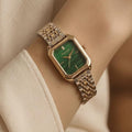 Reloj Vintage Combinado/Verde Rectangular