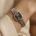 Reloj Vintage Plateado/Negro Cuadrado