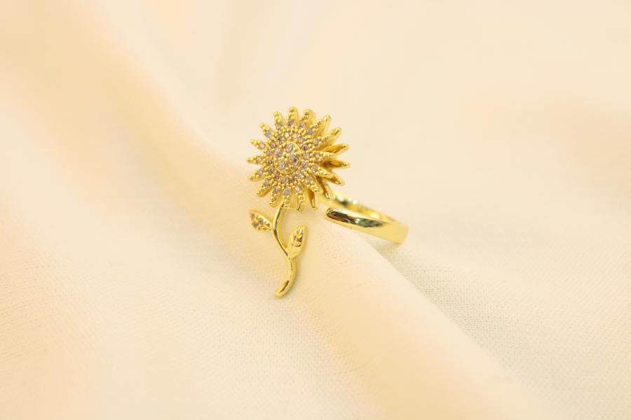 Anillo Antiestrés Flor Con Tallo