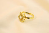 Anillo Antiestrés Trébol Con Zirconia