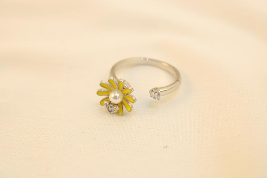 Anillo Antiestrés Flor Amarilla