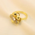 Anillo Antiestrés Flor Con Zirconias