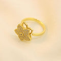 Anillo Antiestrés Flor Con Zirconias
