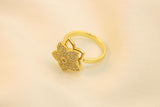 Anillo Antiestrés Flor Con Zirconias