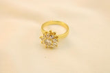 Anillo Antiestrés Flor Con Zirconias