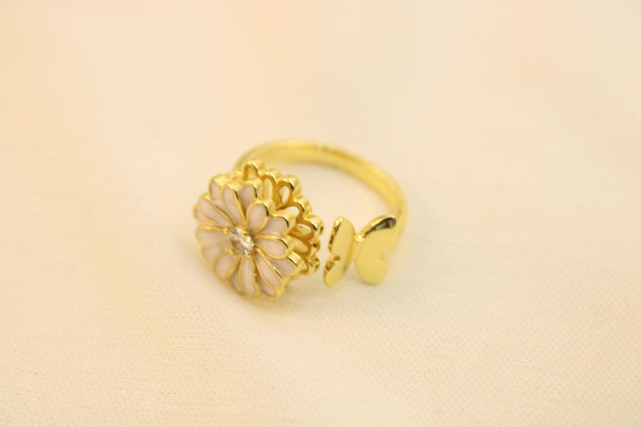 Anillo Antiestrés Flor Y Mariposa
