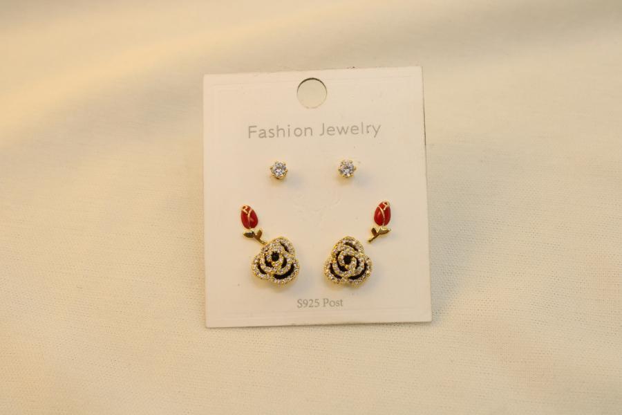 Set 3 Pares De Flor/Rosa