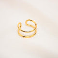 Earcuff Delicado Liso Doble Mediano