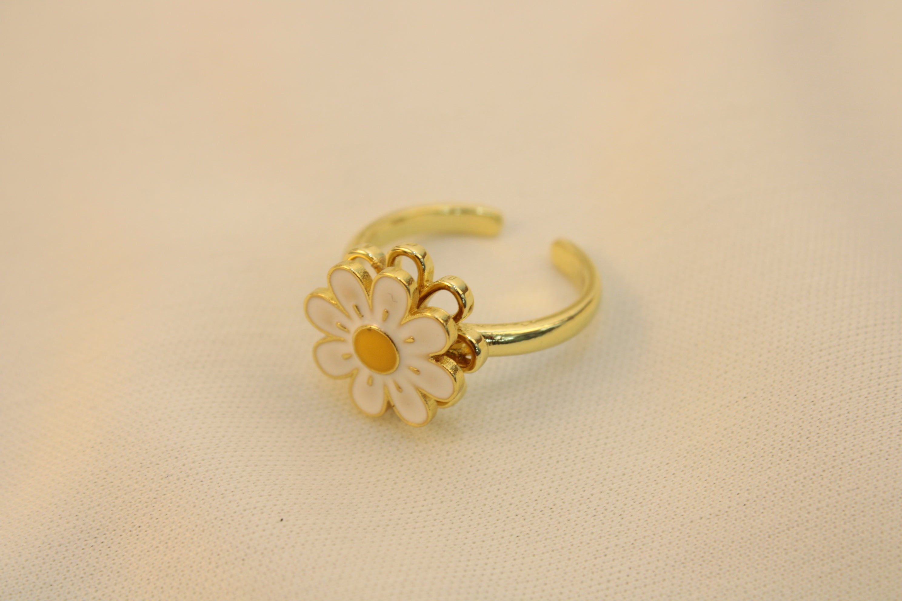 Anillo Antiestrés Flor Blanca