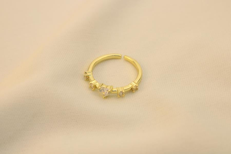 Anillo Cruzado Brillante Corazón