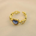 Anillo De Corazón Azul