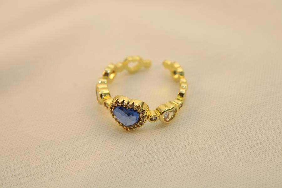 Anillo De Corazón Azul