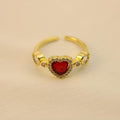 Anillo De Corazón Rojo