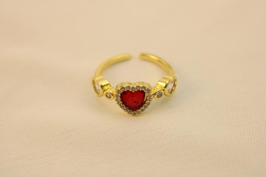 Anillo De Corazón Rojo