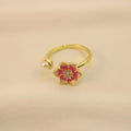 Anillo De Flor Con Perla