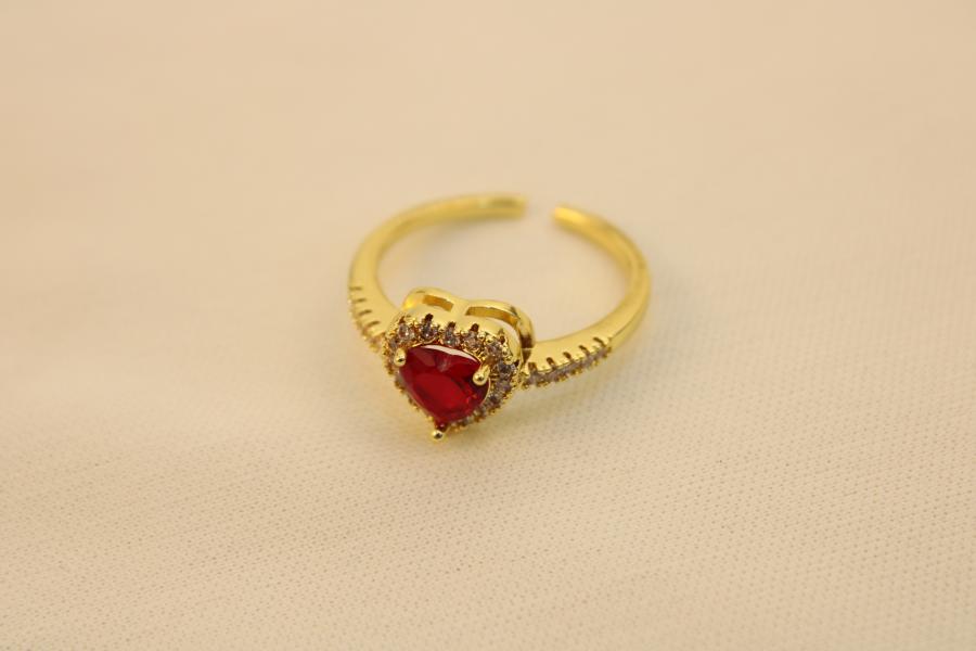 Anillo De Corazón Rojo