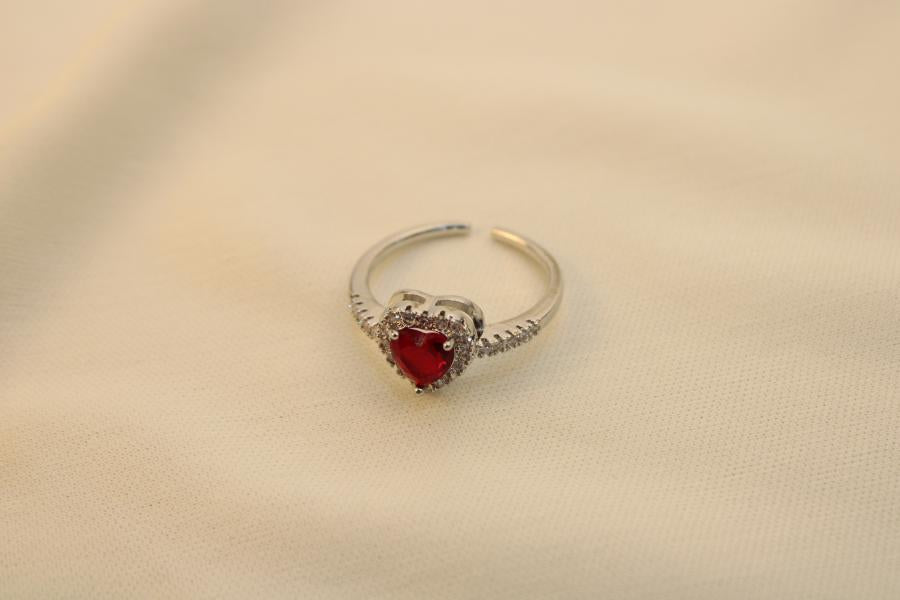 Anillo De Corazón Rojo