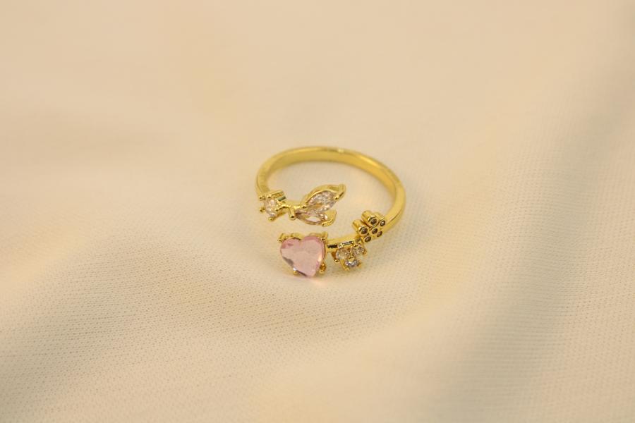 Anillo De Corazón Con Flores