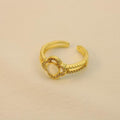 Anillo De Trébol Con Perla