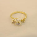 Anillo De Flor Blanca Cruzada