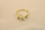 Anillo De Flor Blanca Cruzada