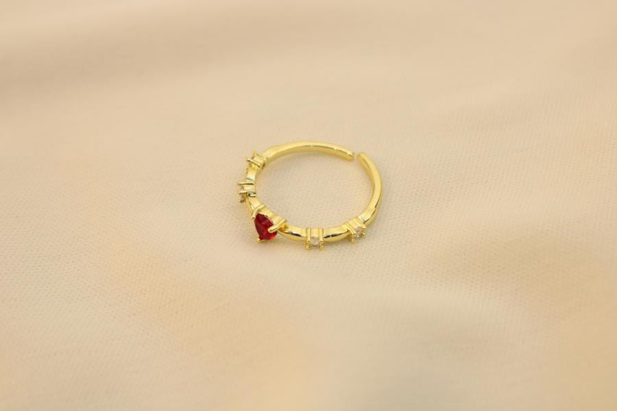 Anillo De Corazón Rojo