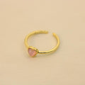 Anillo De Corazón Rosa Perla