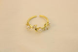 Anillo De Hojas Con Perlas