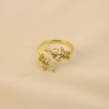 Anillo De Hojas Cruzado