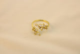 Anillo De Hojas Cruzado