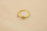 Anillo De Flor Brillante Y Perla